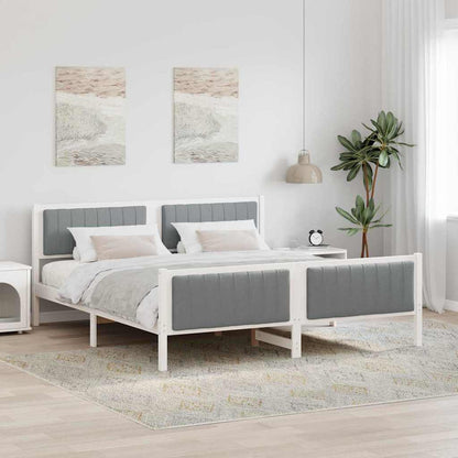 Struttura del Letto Bianco e grigio chiaro 180 x 200 cm