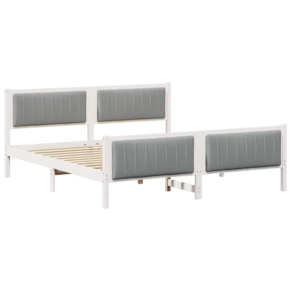 Struttura del Letto Bianco e grigio chiaro 180 x 200 cm