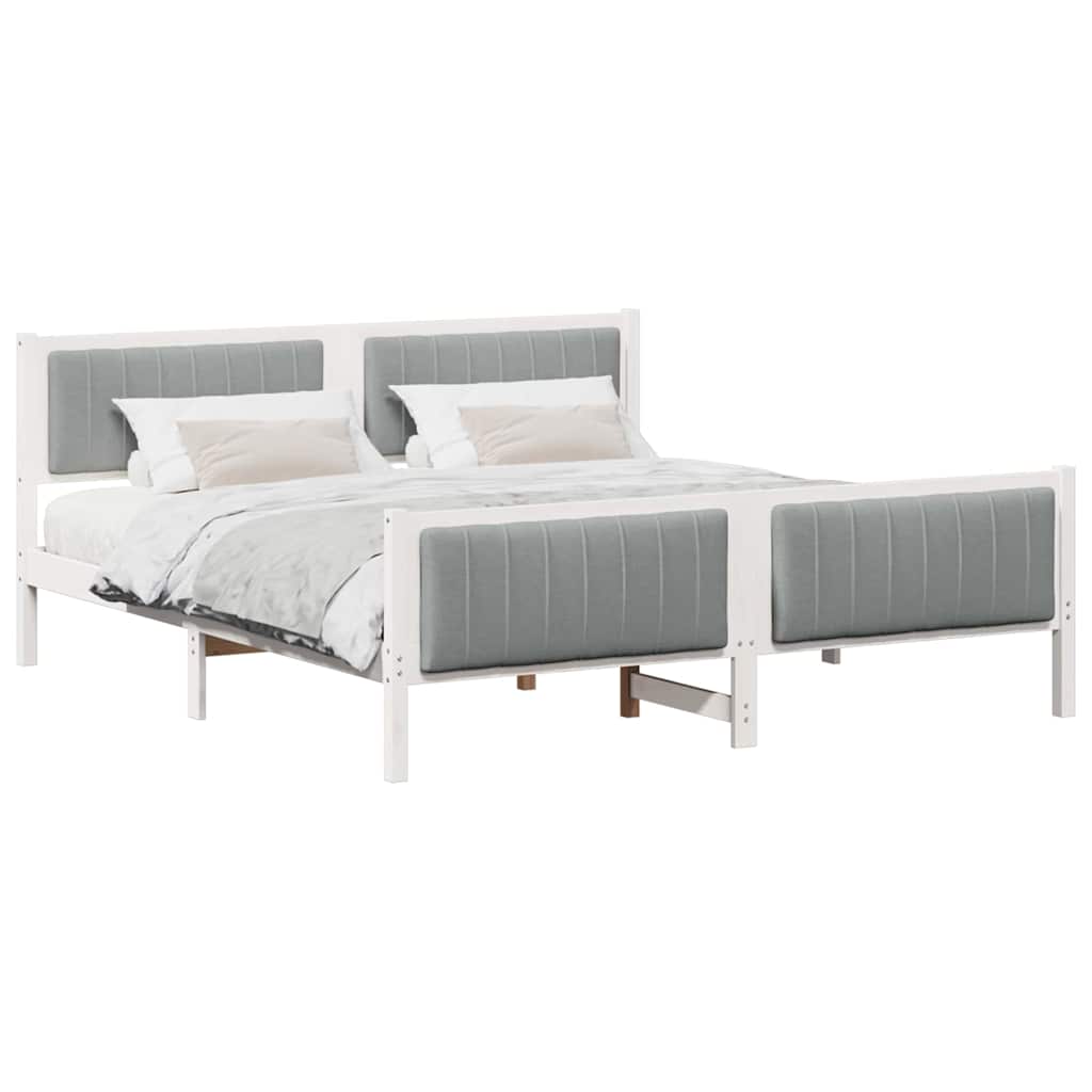 Struttura del Letto Bianco e grigio chiaro 180 x 200 cm