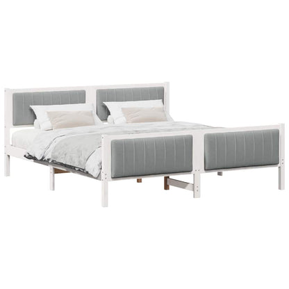 Struttura del Letto Bianco e grigio chiaro 180 x 200 cm