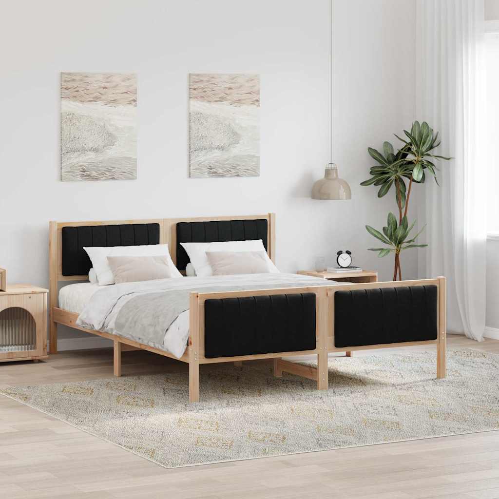 Struttura del Letto con testiera Marrone e nero 160 x 200 cm