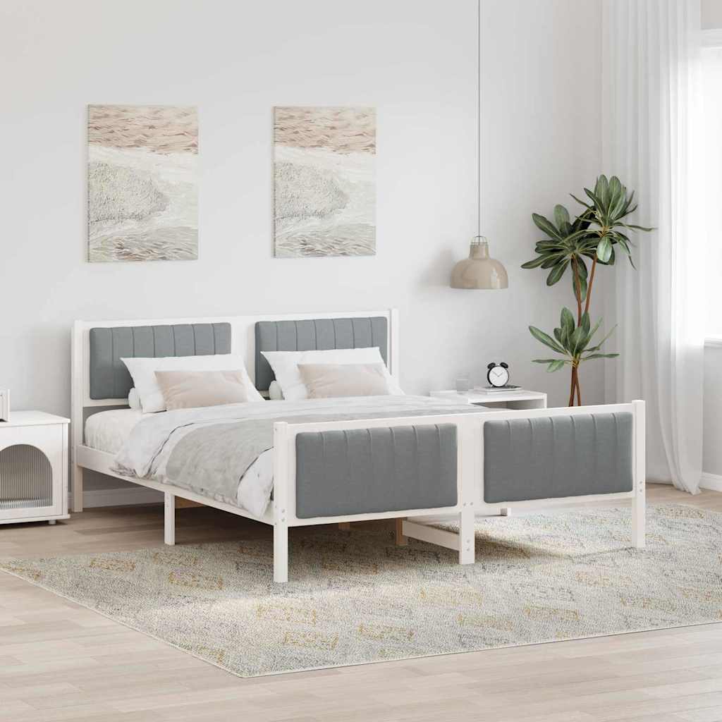 Struttura del Letto Bianco e grigio chiaro 160 x 200 cm