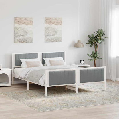 Struttura del Letto Bianco e grigio chiaro 160 x 200 cm