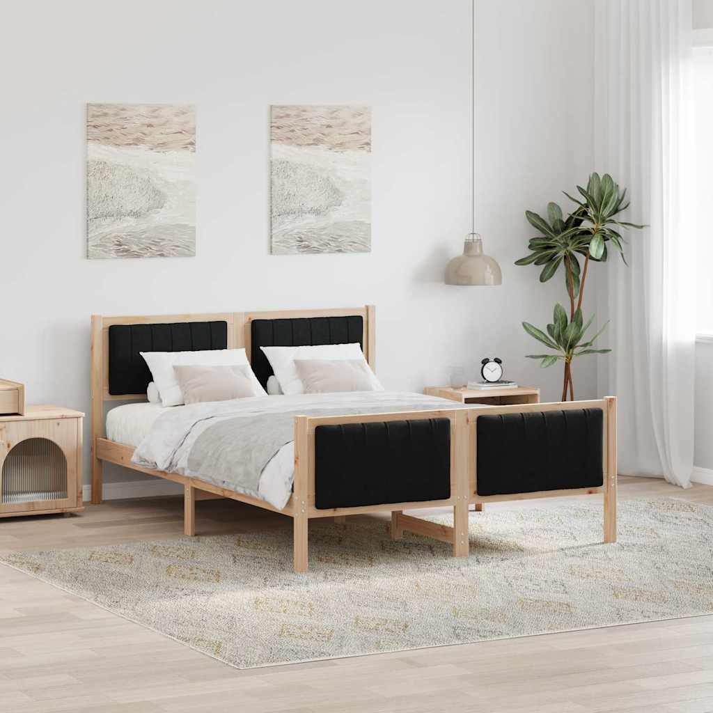 Struttura del Letto con testiera Marrone e nero 140 x 190 cm