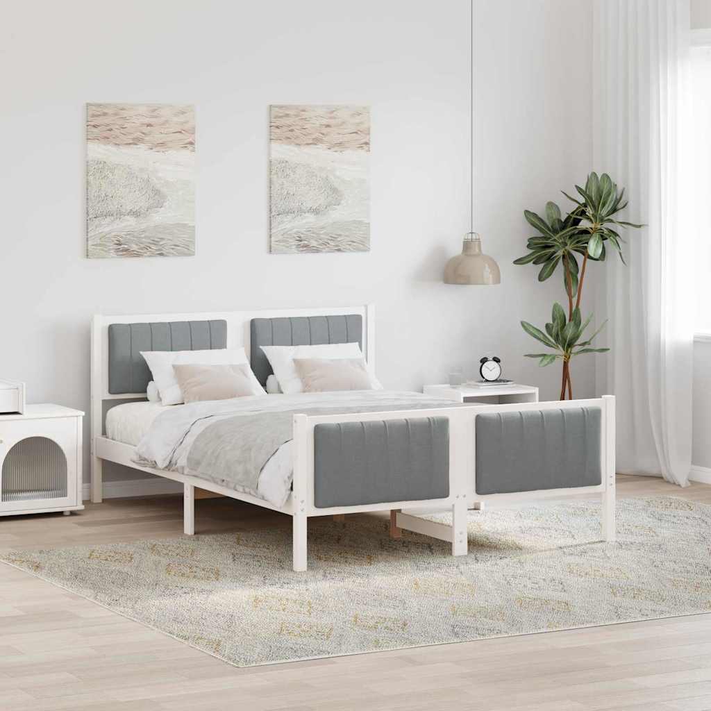 Struttura del Letto Bianco e grigio chiaro 140 x 190 cm