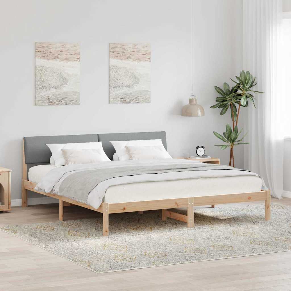 Struttura del Letto Marrone e grigio chiaro 200 x 200 cm