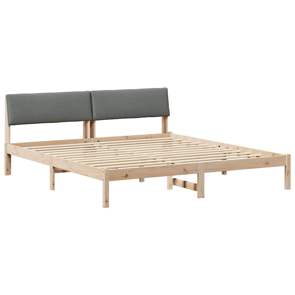 Struttura del Letto marrone e grigio scuro 200 x 200 cm
