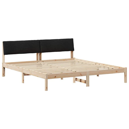 Struttura del Letto con testiera Marrone e nero 200 x 200 cm