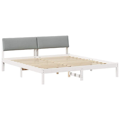 Struttura del Letto Bianco e grigio chiaro 200 x 200 cm