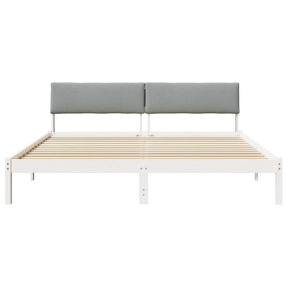 Struttura del Letto Bianco e grigio chiaro 200 x 200 cm