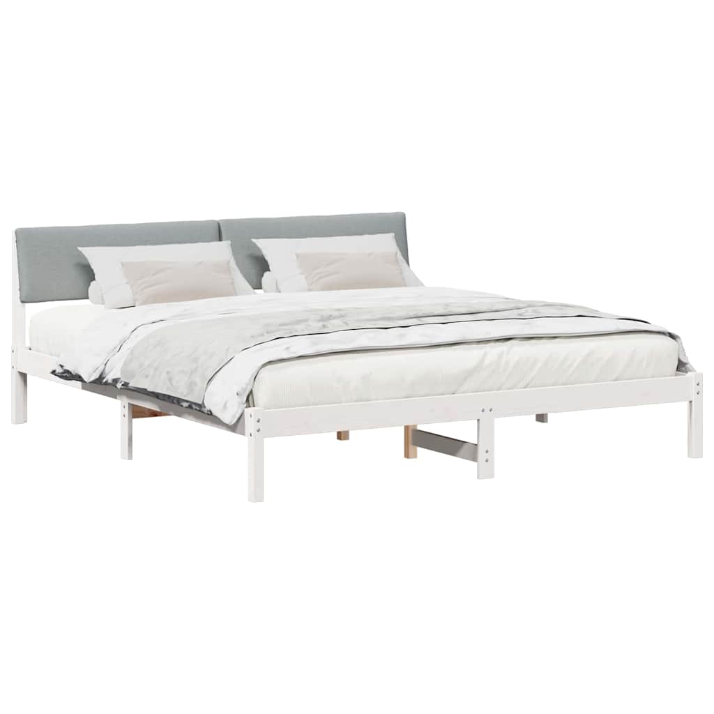 Struttura del Letto Bianco e grigio chiaro 200 x 200 cm