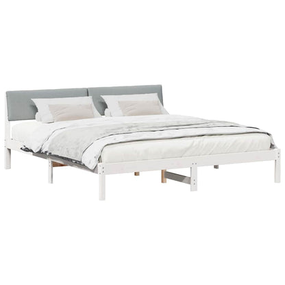 Struttura del Letto Bianco e grigio chiaro 200 x 200 cm