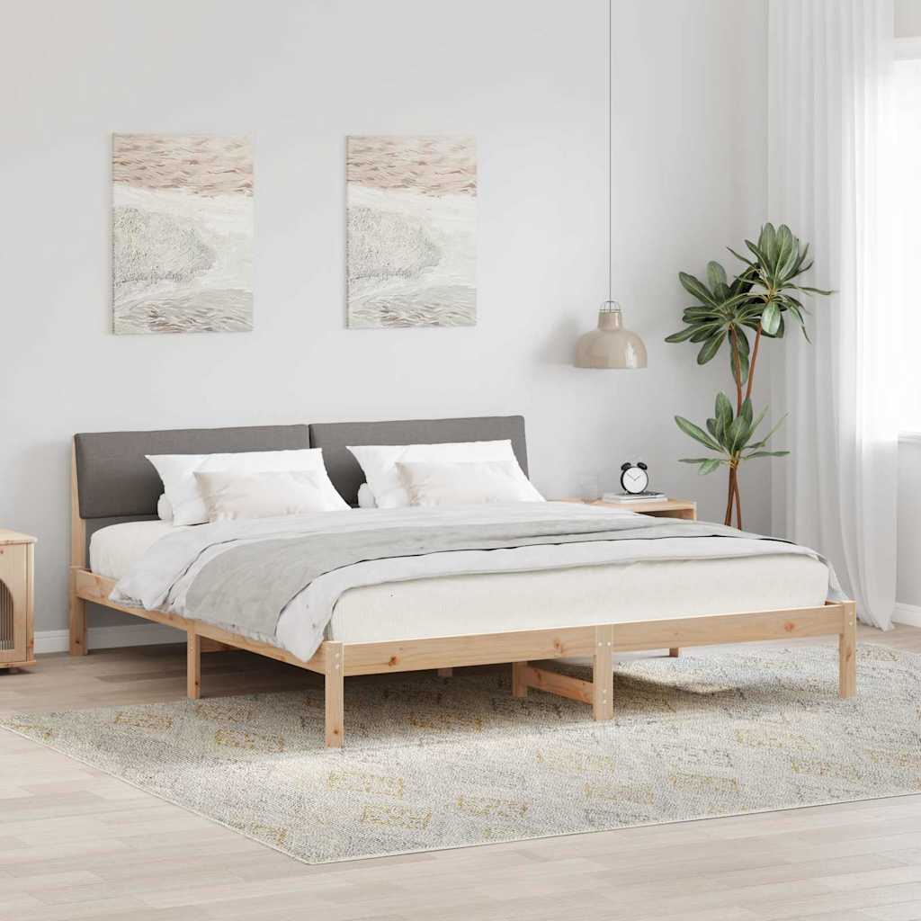 Struttura del Letto con testiera Marrone e taupe 180 x 200 cm