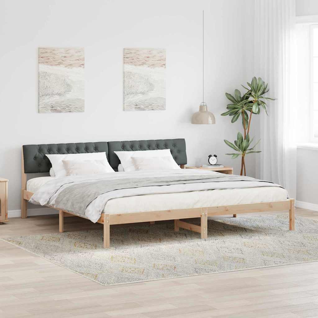 Struttura del Letto marrone e grigio scuro 200 x 200 cm