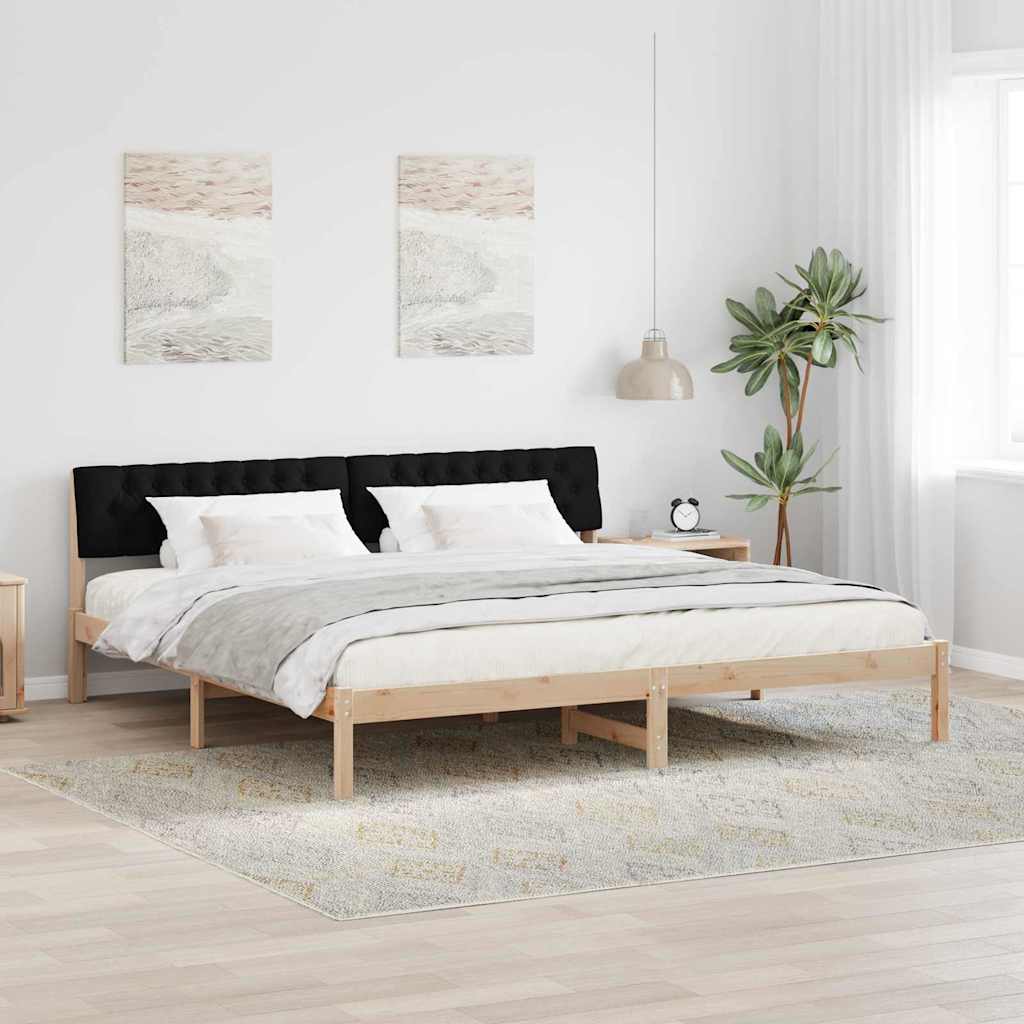 Struttura del Letto con testiera Marrone e nero 200 x 200 cm