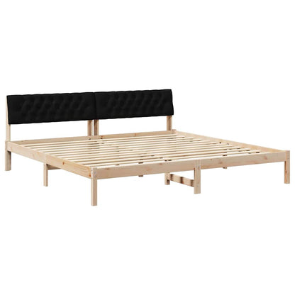 Struttura del Letto con testiera Marrone e nero 200 x 200 cm