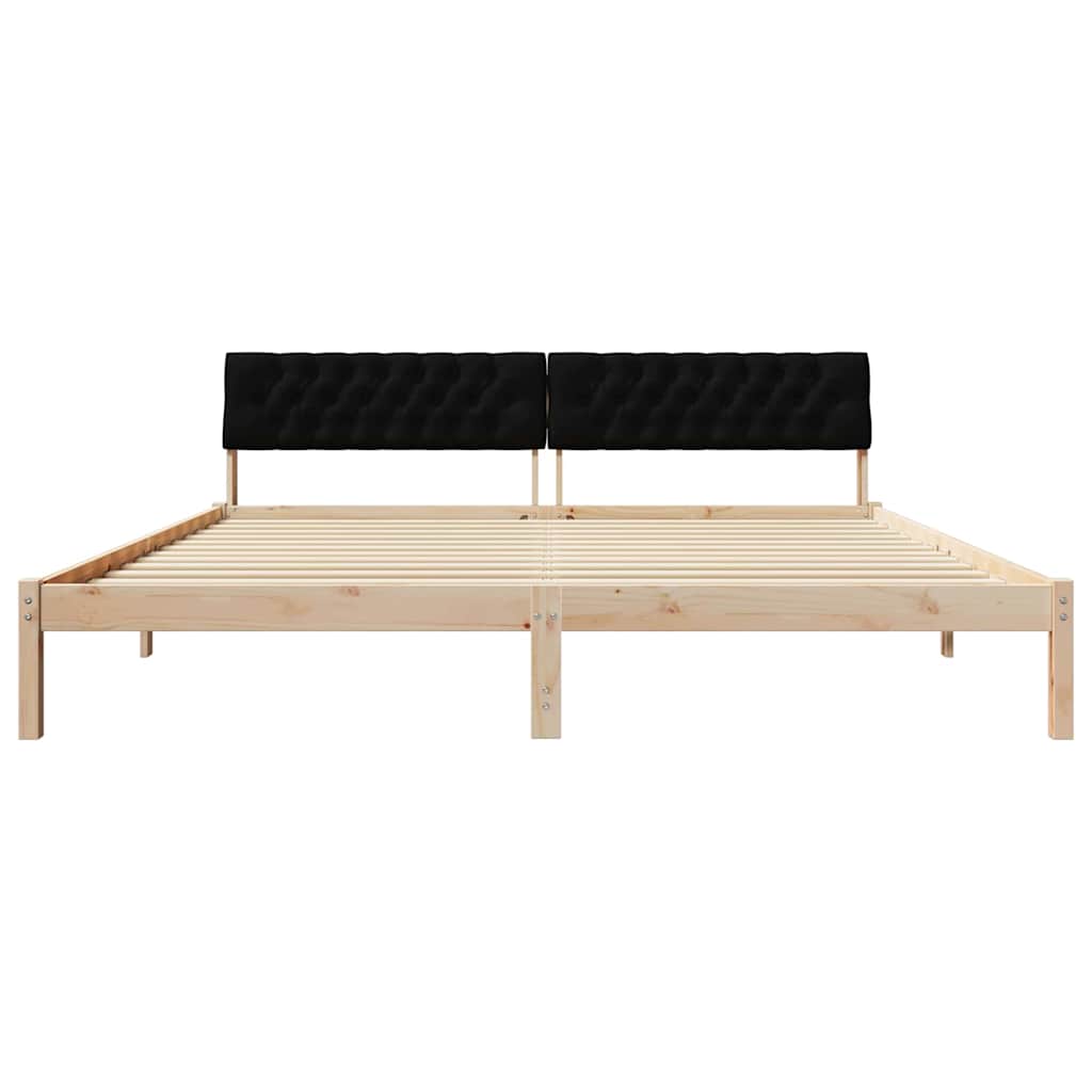 Struttura del Letto con testiera Marrone e nero 200 x 200 cm