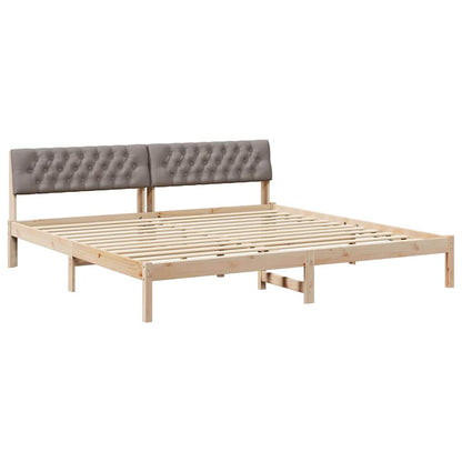 Struttura del Letto con testiera Marrone e taupe 200 x 200 cm