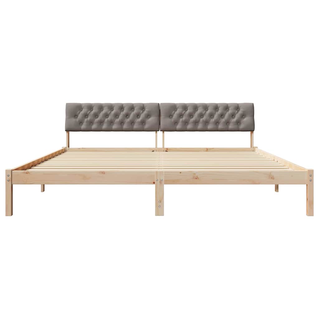 Struttura del Letto con testiera Marrone e taupe 200 x 200 cm