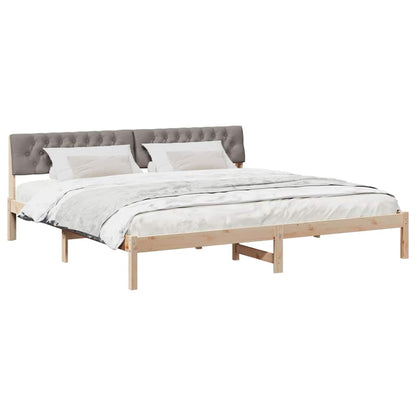 Struttura del Letto con testiera Marrone e taupe 200 x 200 cm