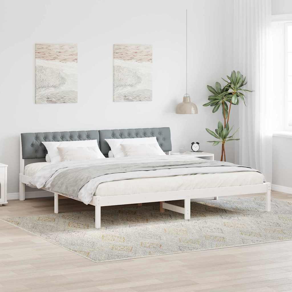 Struttura del Letto Bianco e grigio chiaro 200 x 200 cm