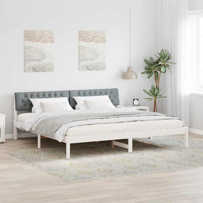 Struttura del Letto Bianco e grigio chiaro 200 x 200 cm