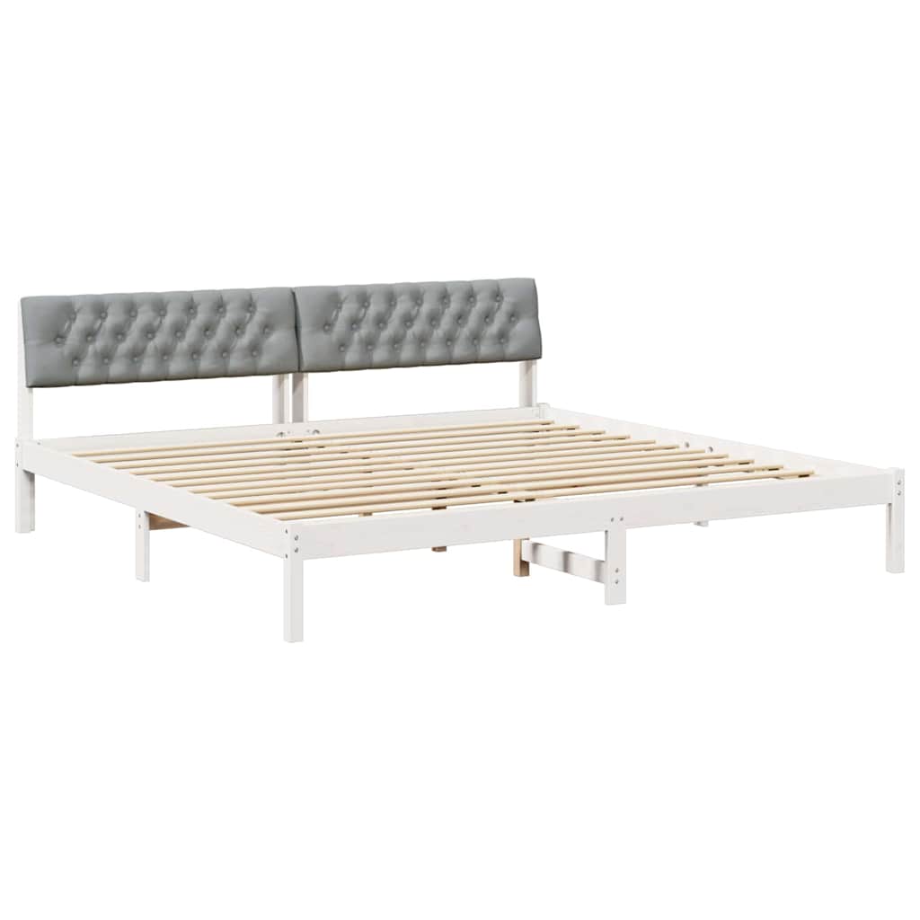 Struttura del Letto Bianco e grigio chiaro 200 x 200 cm