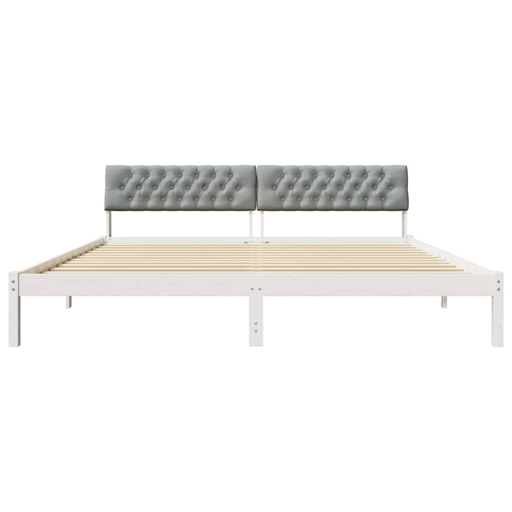 Struttura del Letto Bianco e grigio chiaro 200 x 200 cm