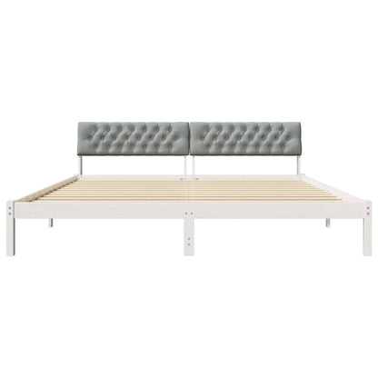 Struttura del Letto Bianco e grigio chiaro 200 x 200 cm