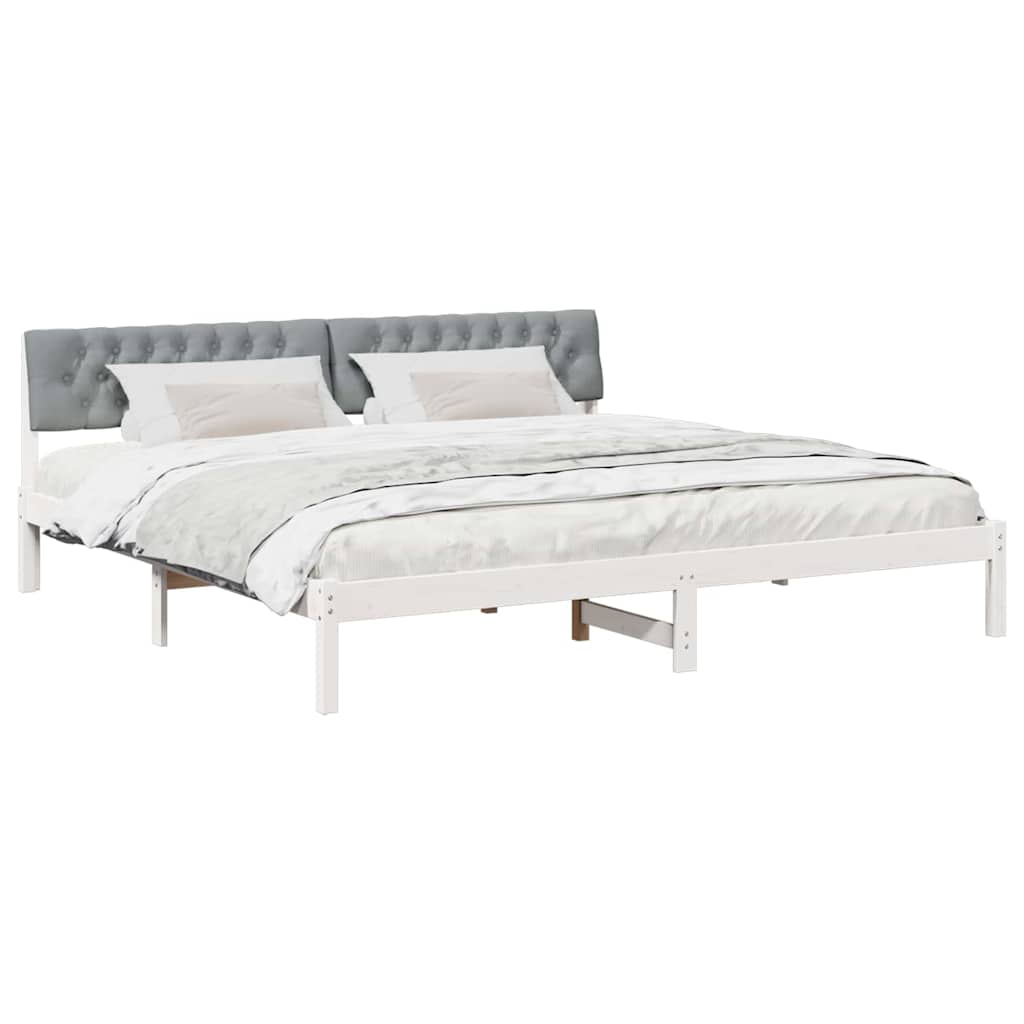 Struttura del Letto Bianco e grigio chiaro 200 x 200 cm