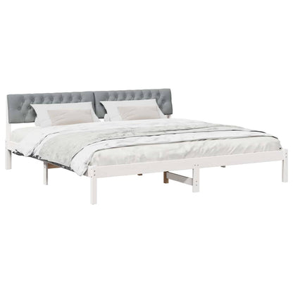 Struttura del Letto Bianco e grigio chiaro 200 x 200 cm