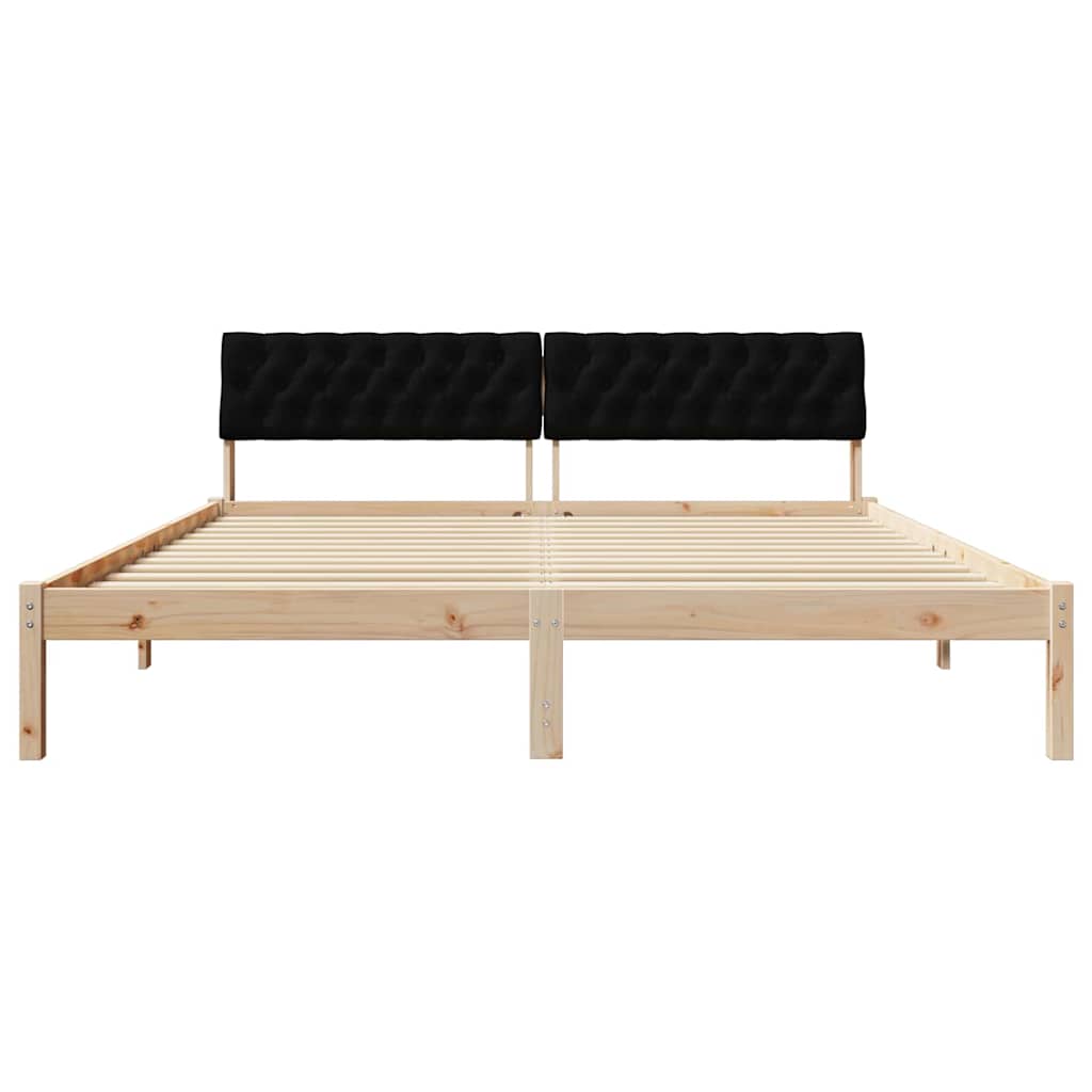 Struttura del Letto con testiera Marrone e nero 180 x 200 cm
