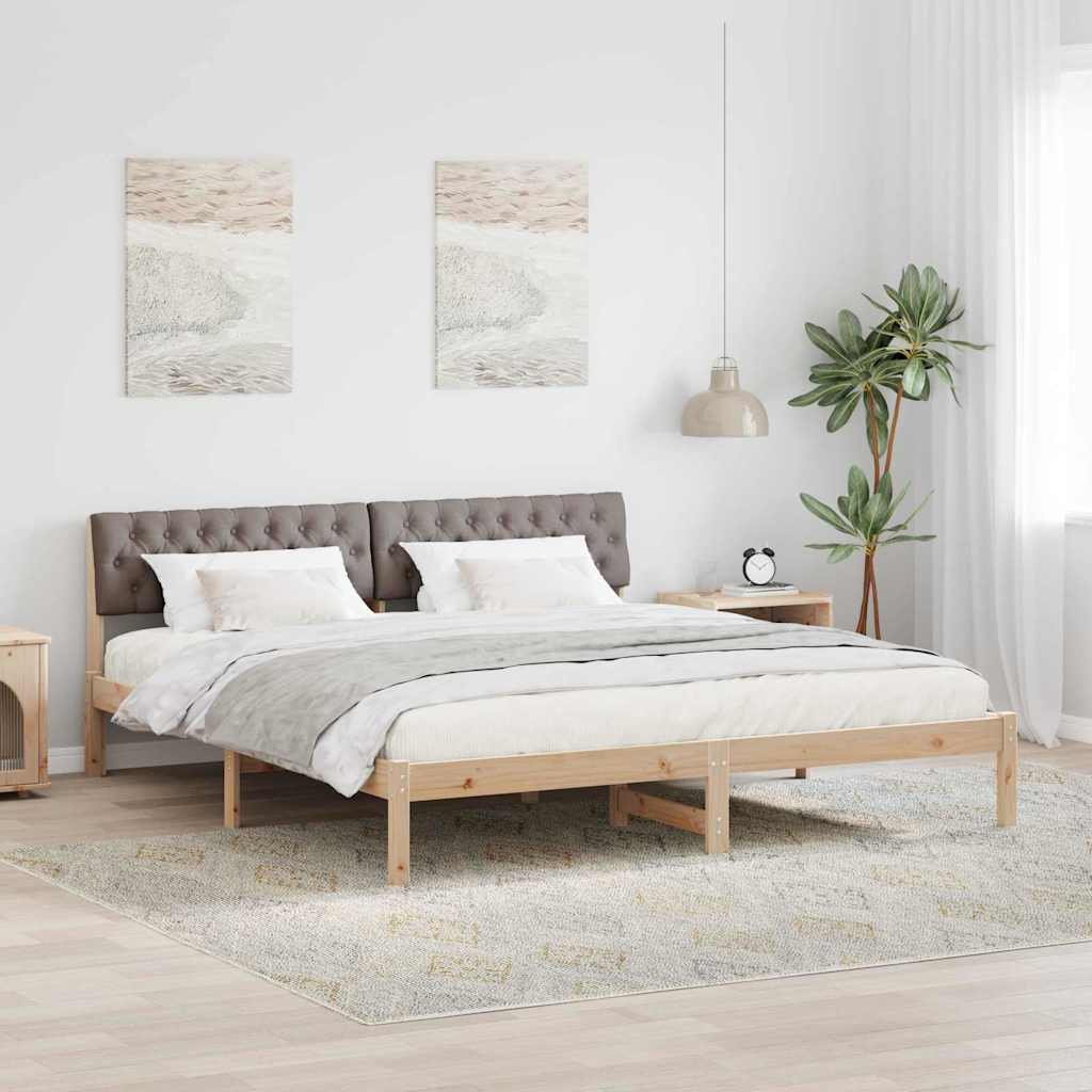 Struttura del Letto con testiera Marrone e taupe 180 x 200 cm