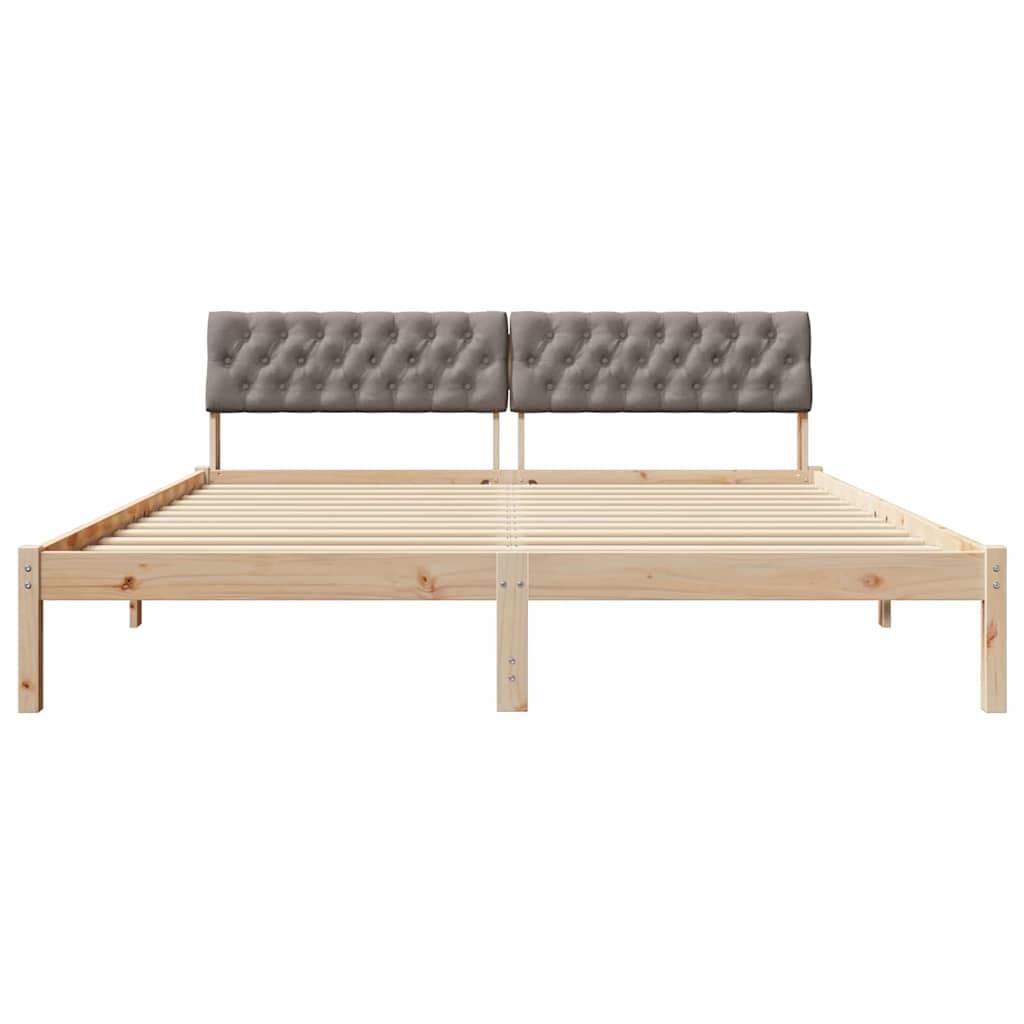 Struttura del Letto con testiera Marrone e taupe 180 x 200 cm