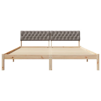 Struttura del Letto con testiera Marrone e taupe 180 x 200 cm