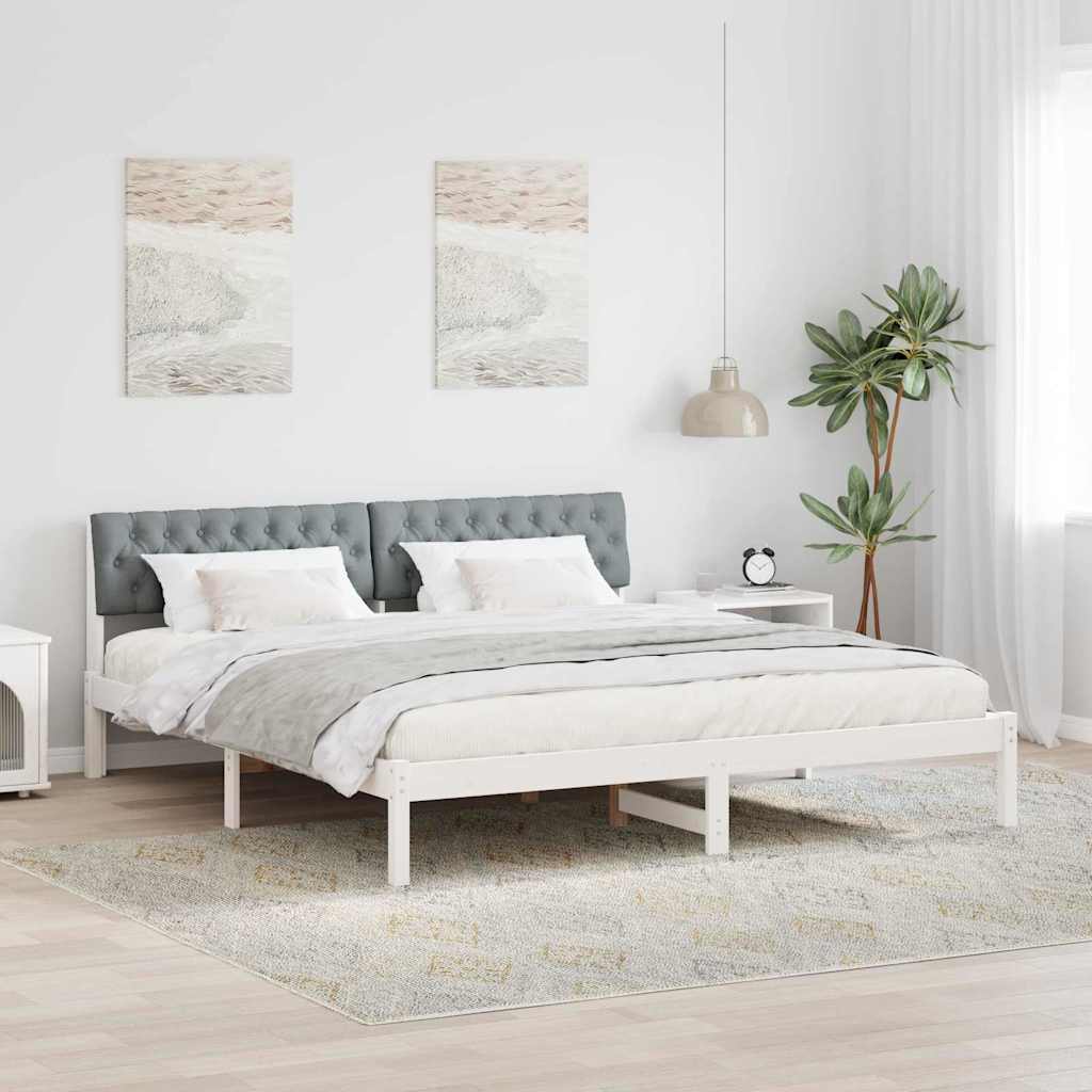 Struttura del Letto Bianco e grigio chiaro 180 x 200 cm