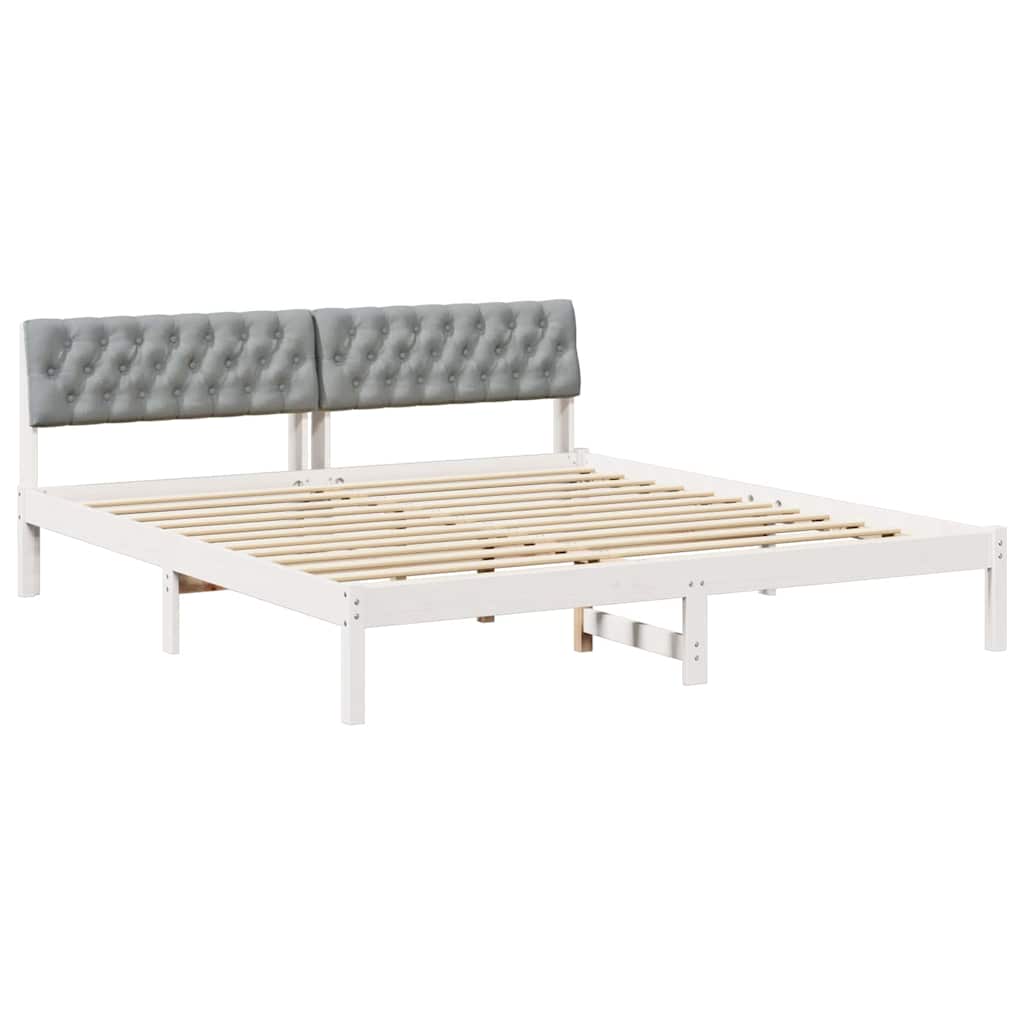 Struttura del Letto Bianco e grigio chiaro 180 x 200 cm