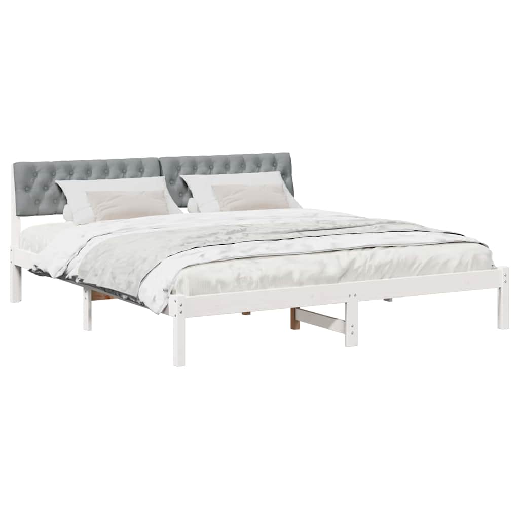 Struttura del Letto Bianco e grigio chiaro 180 x 200 cm