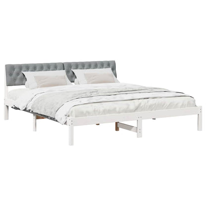 Struttura del Letto Bianco e grigio chiaro 180 x 200 cm