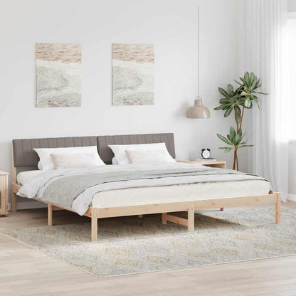 Struttura del Letto con testiera Marrone e taupe 200 x 200 cm