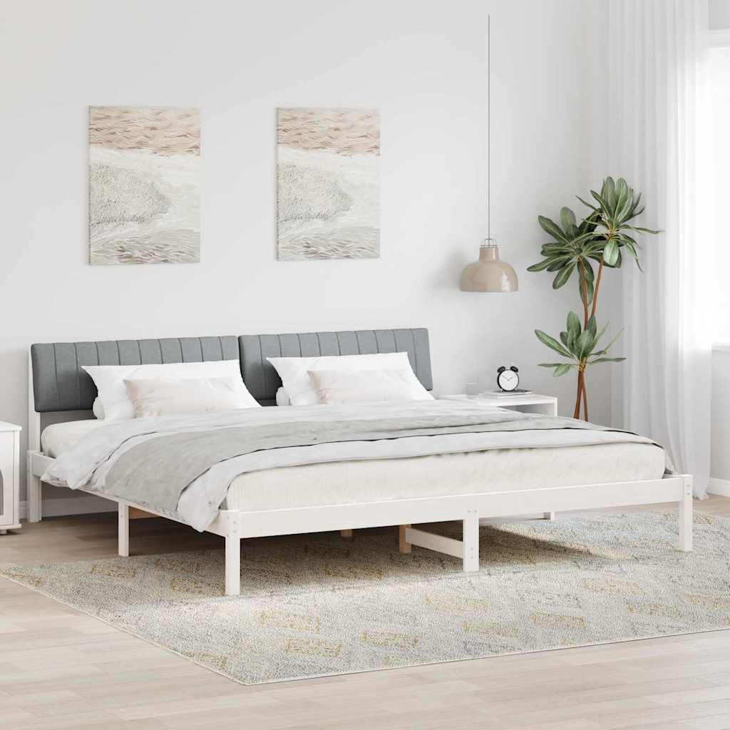 Struttura del Letto Bianco e grigio chiaro 200 x 200 cm