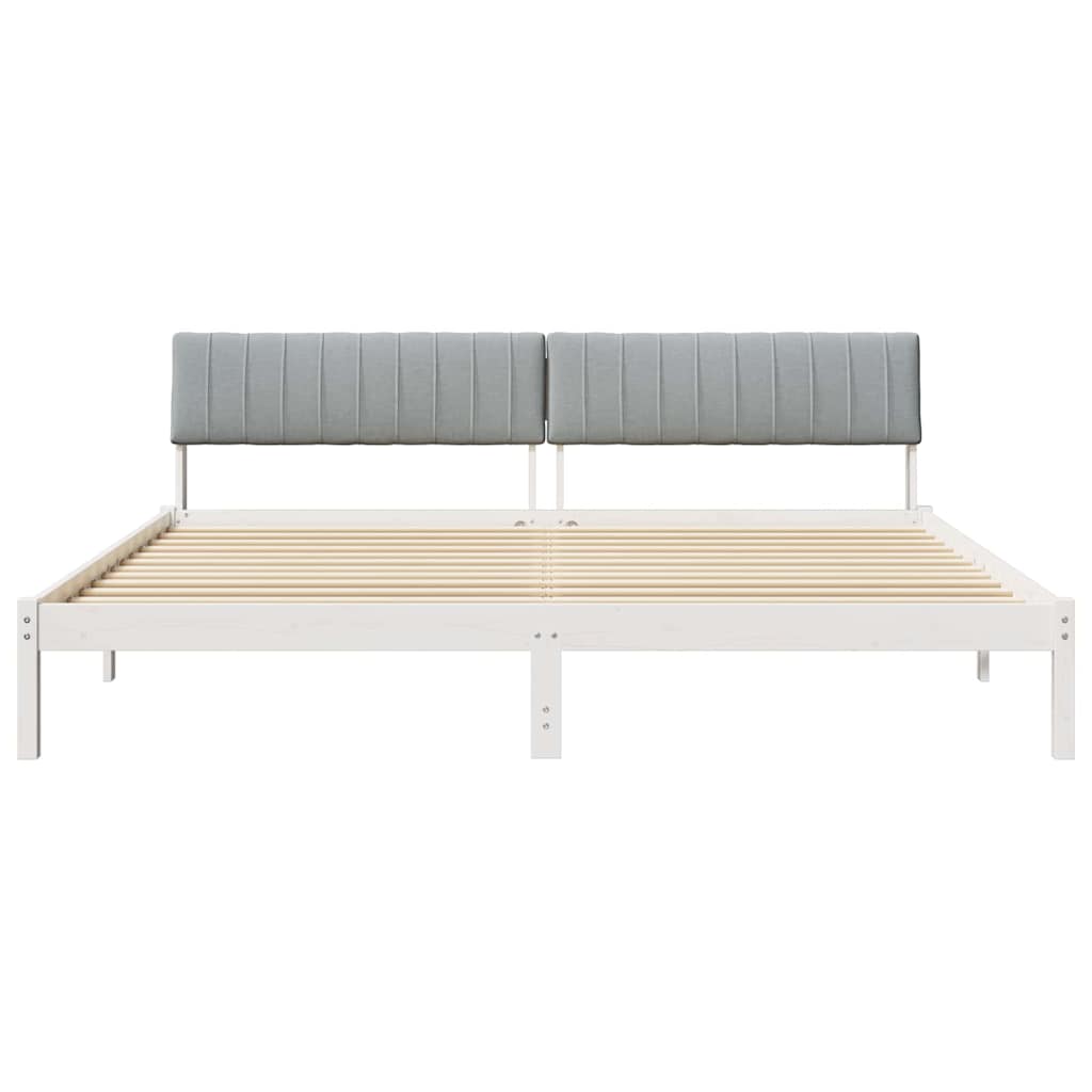 Struttura del Letto Bianco e grigio chiaro 200 x 200 cm
