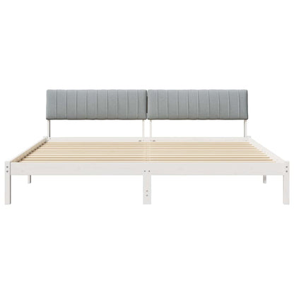 Struttura del Letto Bianco e grigio chiaro 200 x 200 cm