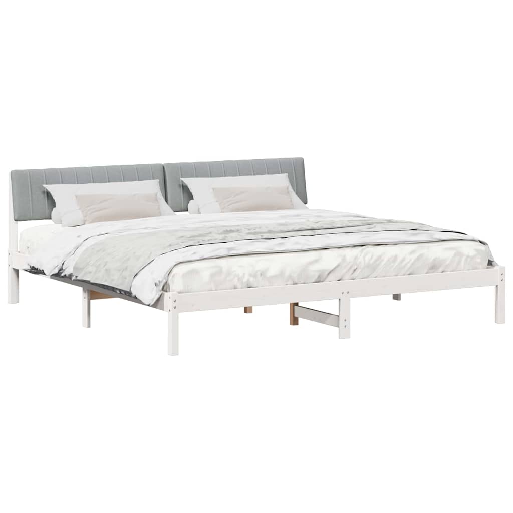 Struttura del Letto Bianco e grigio chiaro 200 x 200 cm
