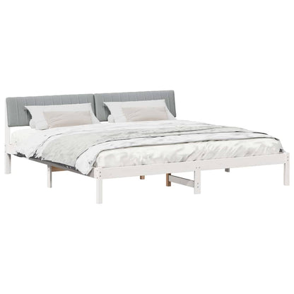 Struttura del Letto Bianco e grigio chiaro 200 x 200 cm