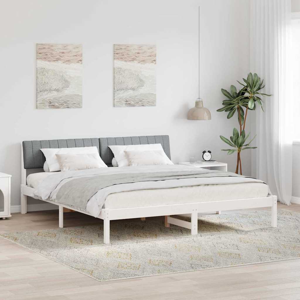 Struttura del Letto Bianco e grigio chiaro 180 x 200 cm