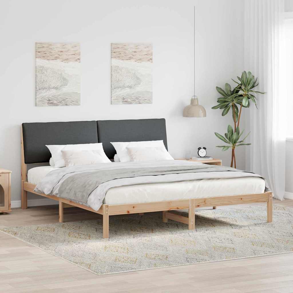 Struttura del Letto marrone e grigio scuro 200 x 200 cm
