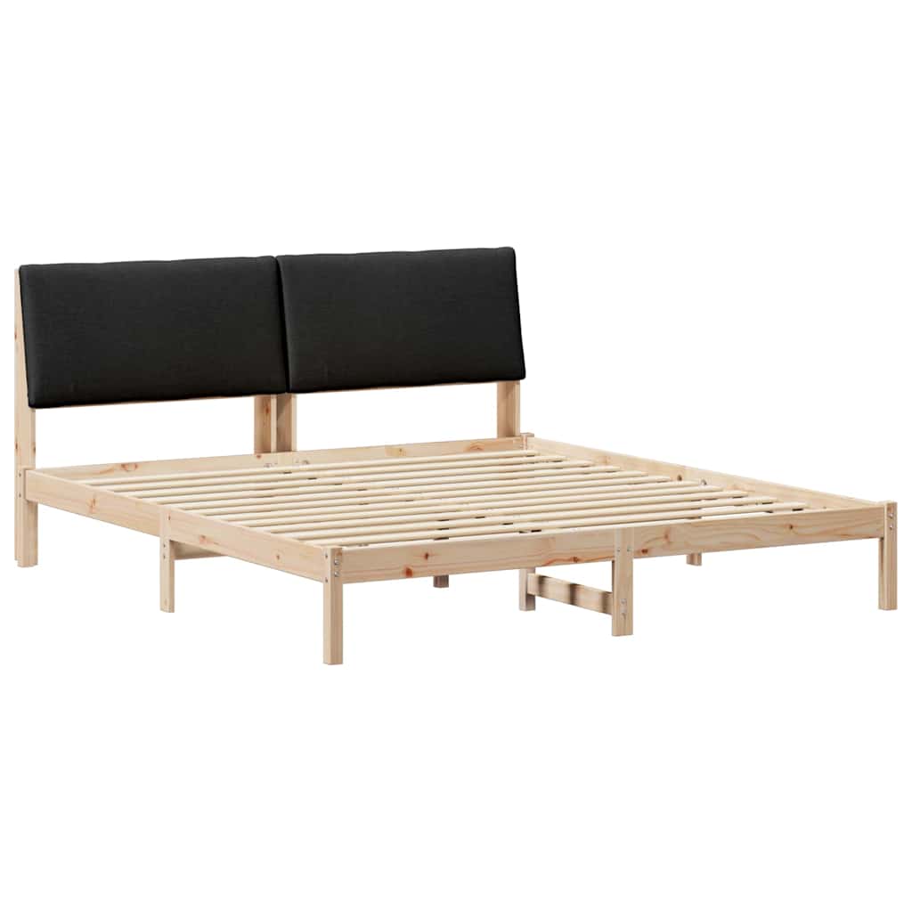 Struttura del Letto con testiera Marrone e nero 200 x 200 cm