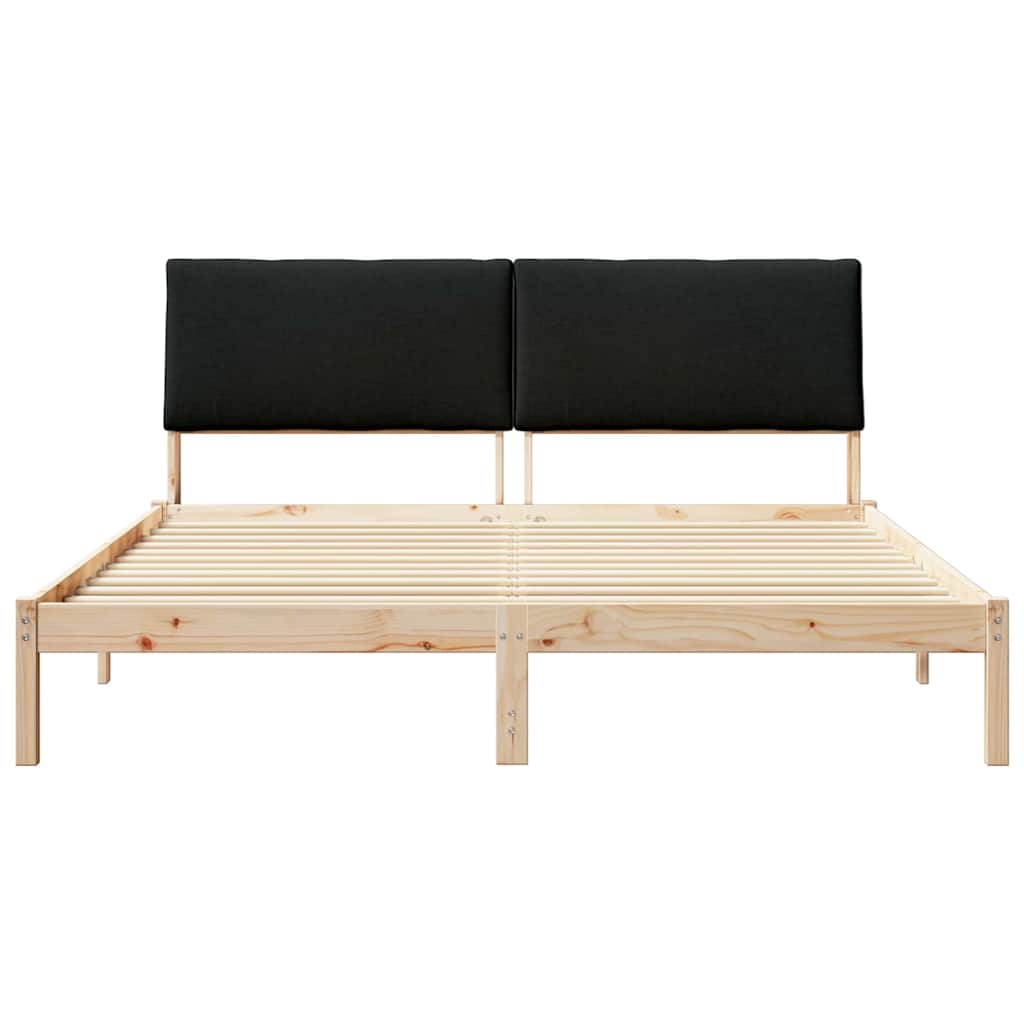 Struttura del Letto con testiera Marrone e nero 200 x 200 cm