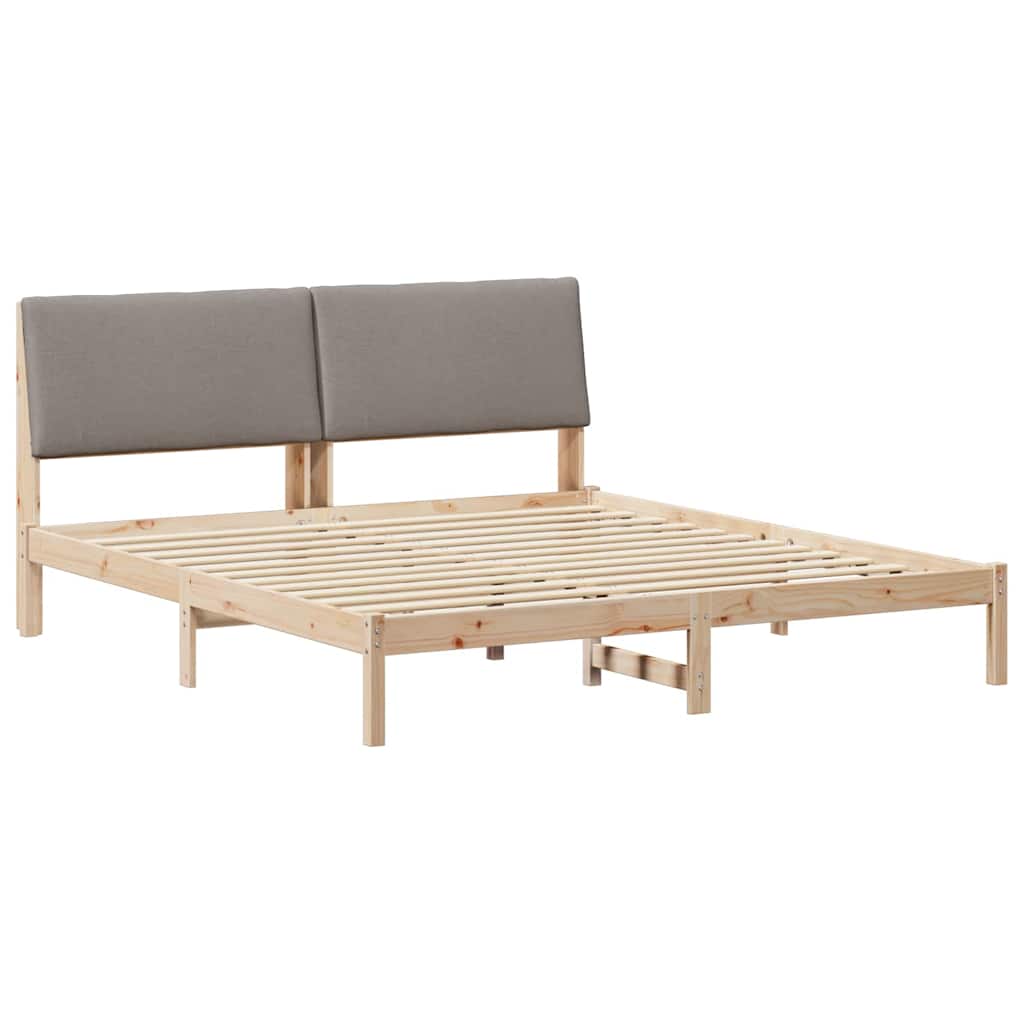 Struttura del Letto con testiera Marrone e taupe 200 x 200 cm